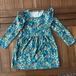 Okie Dokie Blue and Orange Floral Dress